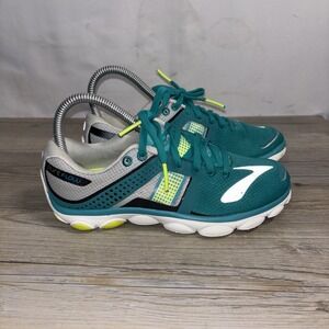 Brooks Womens 6 Pure Flow 4 Running Shoes Green White 1201801B358 Lace Up